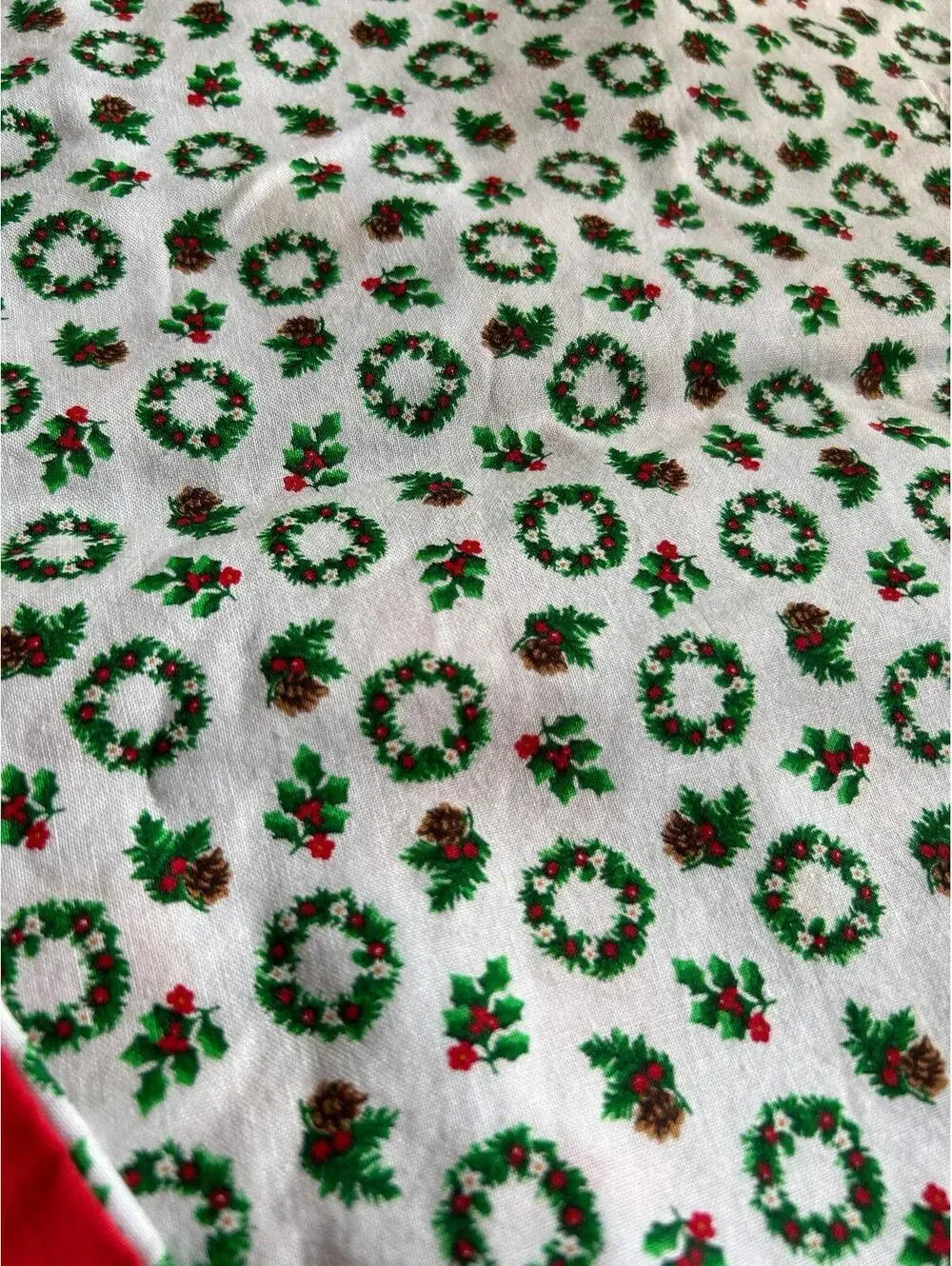 Handmade Christmas Blanket Santa on Chimney in Stocking Back Wreaths